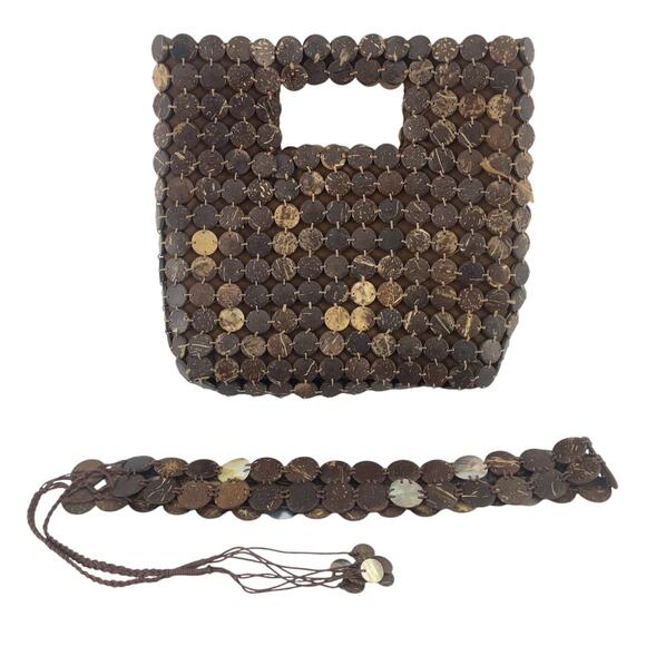 The Limited Brown Bamboo Y2K Hand Bag Purse & Belt Set Women's Pre-Owned - Picture 1 of 5